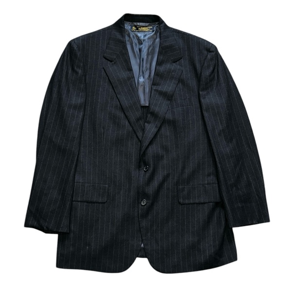 Vintage Brooks Brothers Brooksease Gray Wool 2 Button Pinstripe Blazer Size 38R
